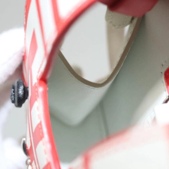 FENDI Bunny Mark Jacobs Collaboration Bag Leather White Red Silver Auth BD1711AM - Picture 13 of 16